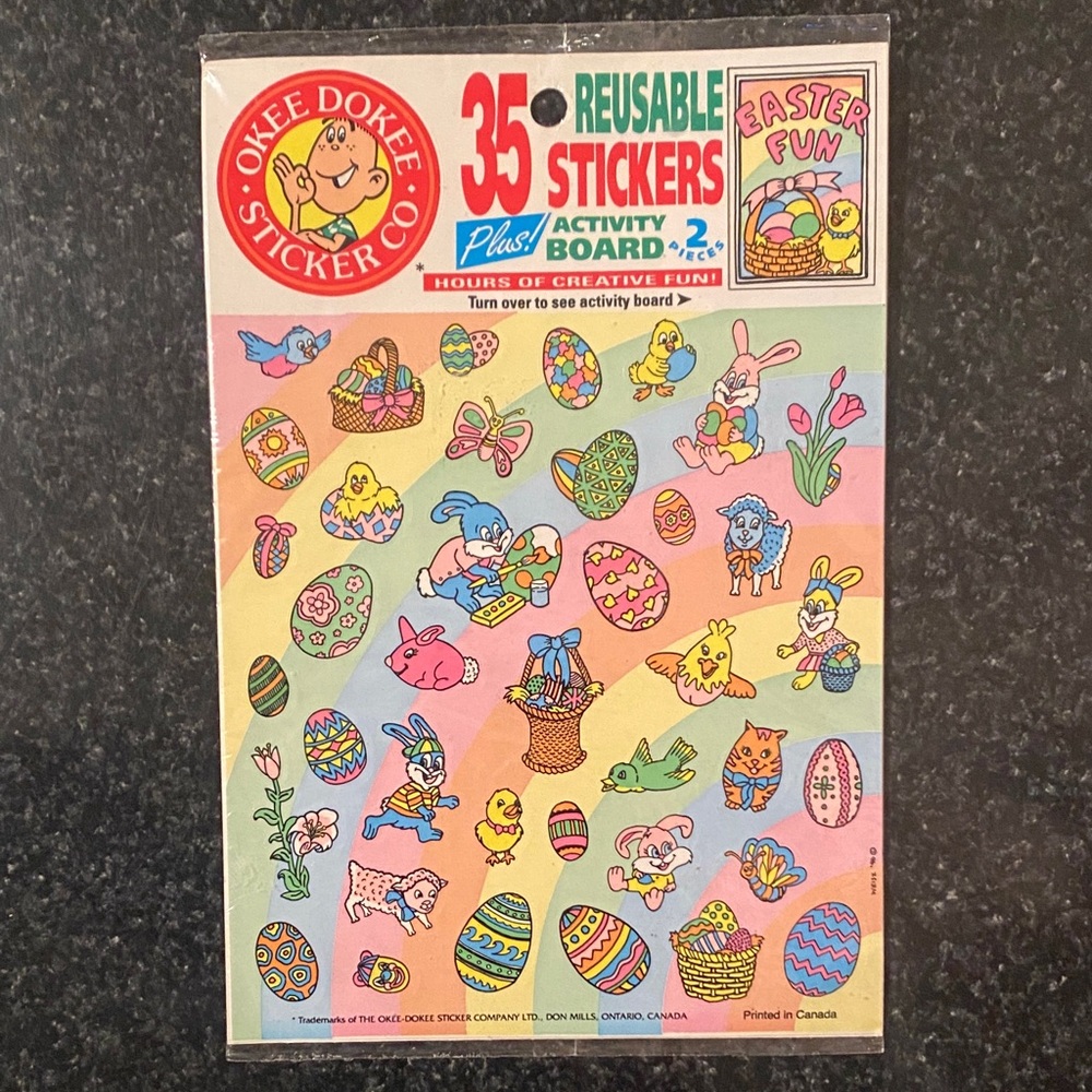 Vintage Okee Dokee Sticker Co. Easter Fun Stickers